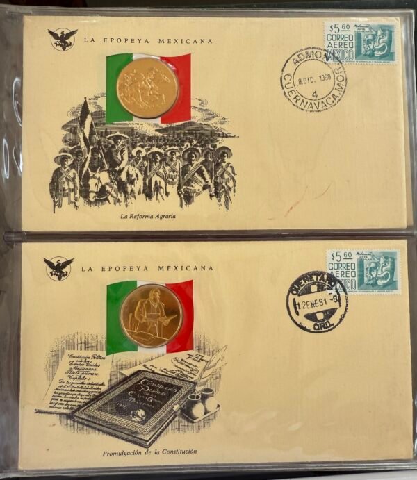 Álbum Epopeya Mexicana Plata .999 25 Sobres Franklin Mint - Image 10