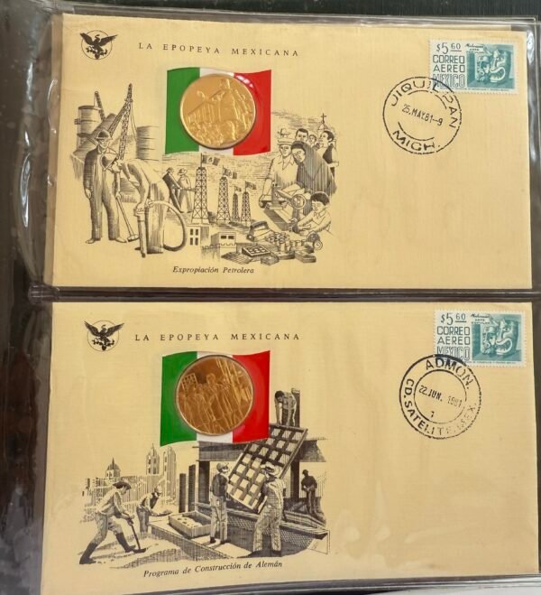 Álbum Epopeya Mexicana Plata .999 25 Sobres Franklin Mint