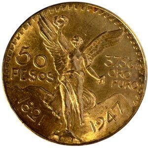 $50 Pesos Centenario 1947 37.5Gr Oro Puro | Ley 0.900 l Mo. México | Ángel de la Independencia