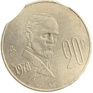 20 Centavos 1978 Madero México | ERROR Clipped