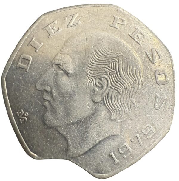 $10 Pesos 1979 Hidalgo México | ERROR