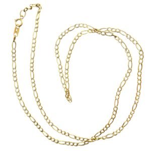 Cadena de Oro 14K 3x1 Tipo Fígaro 60cm