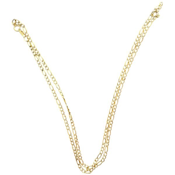 Cadena de Oro 14K 3x1 Tipo Fígaro 60cm - Image 3