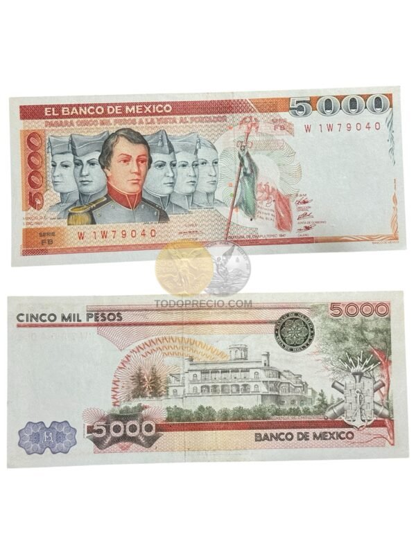 Billete $5000 Pesos Niños Héroes 1983 UNC