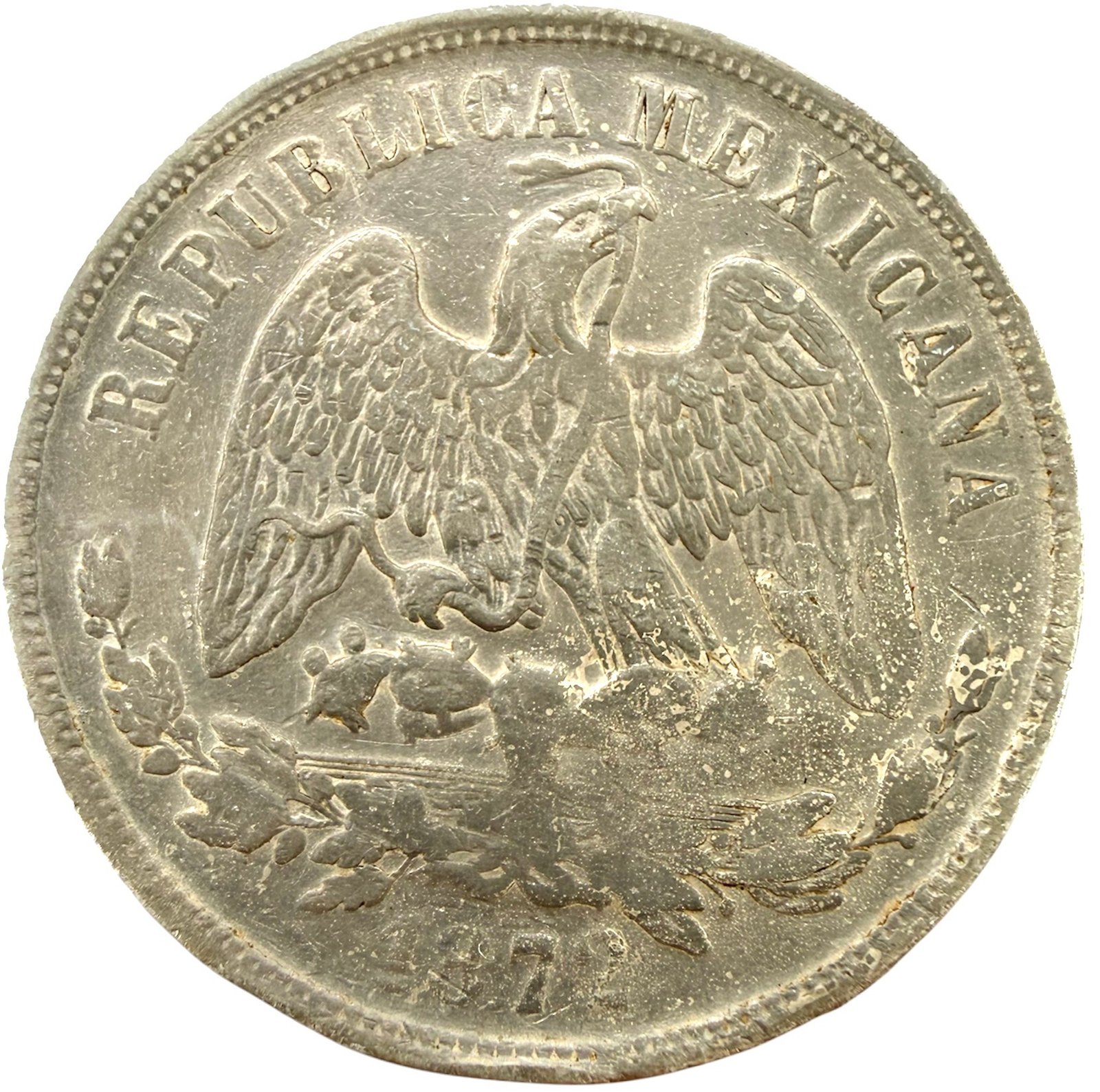$1 Peso Balanza Mo. M 1872 República Mexicana Plata Ley 0.902,7 2 $1 Peso Balanza Mo. M 1872 República Mexicana Plata Ley 0.902,7 - Image 2
