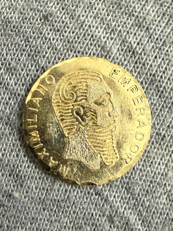 Lagrimita Maximiliano Emperador Oro 14K Imperio Mexicano