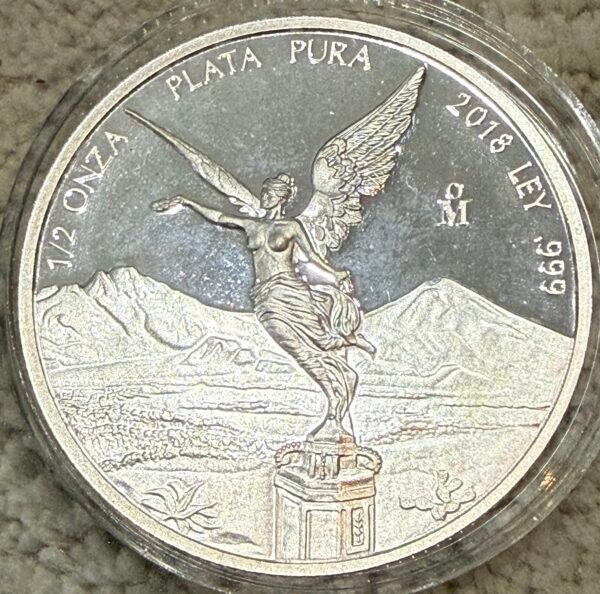Media Onza Libertad 2018 Espejo Plata Pura Fina 999 México Mo.