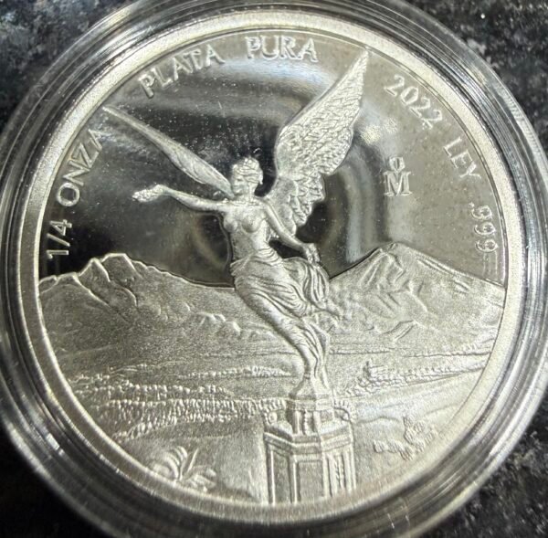 Cuarto de Onza Libertad 2022 Plata Pura Ley .999 Acabado Proof México