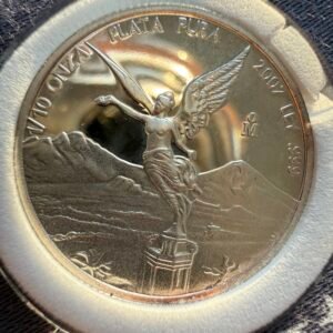 1/10 Onza Libertad 2007 Acabado Proof Plata Pura Ley .999 Mexico
