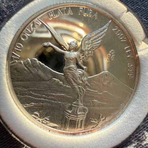 1/10 Onza Libertad 2007 Acabado Proof Plata Pura Ley .999 Mexico