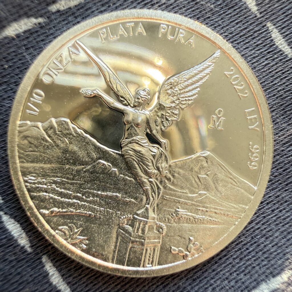 1/10 Onza Libertad 2022 Acabado Espejo México Plata