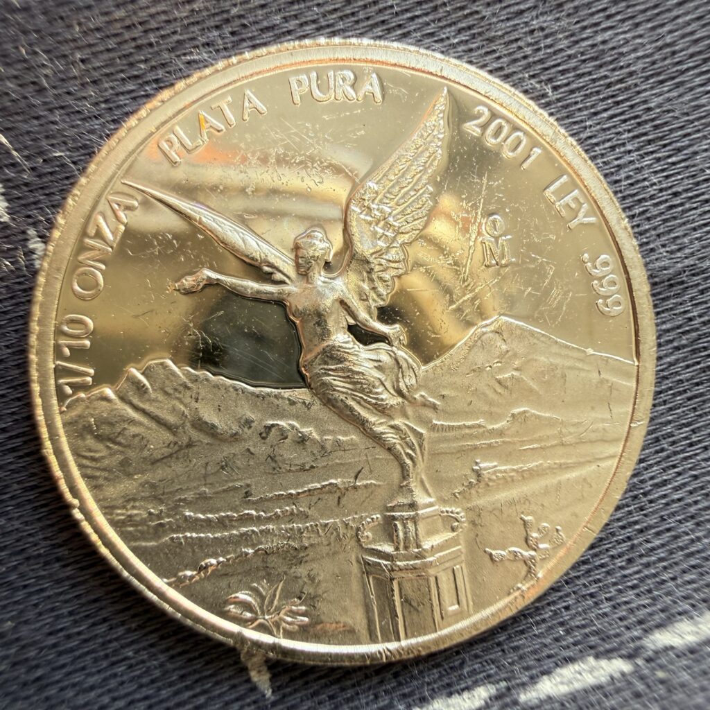 1/10 Onza Libertad 2001 Acabado Espejo México Mo. Plata 999