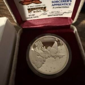 Onza Plata 999 Mickey Mouse Aprendiz de Brujo 1987 1/20000 Caja + Certificado #10815