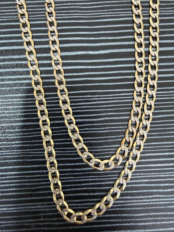 Cadena de Oro 14k Italiano Cubana Diamantada - Image 2