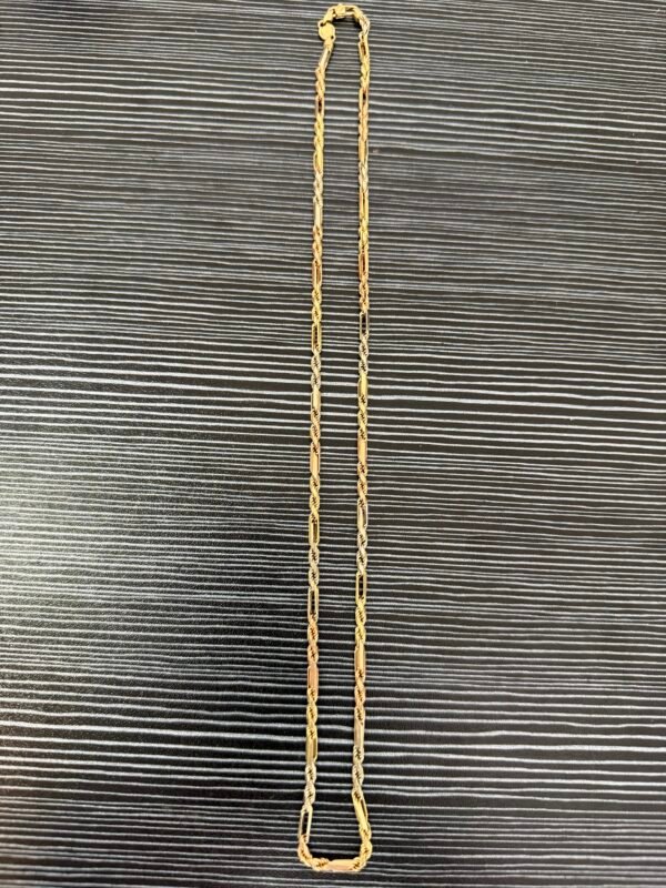 Collar de Oro 14K Italy Figarope Torsal Tipo Fígaro 3x1 3 Tonos - Image 5