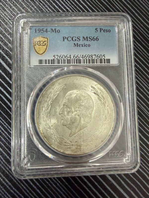 $5 Pesos 1954 Hidalgo Laurel PCGS MS66 🔝 Top Pop 🥇 1/30000 - Image 6