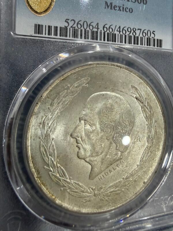 $5 Pesos 1954 Hidalgo Laurel PCGS MS66 🔝 Top Pop 🥇 1/30000 - Image 3