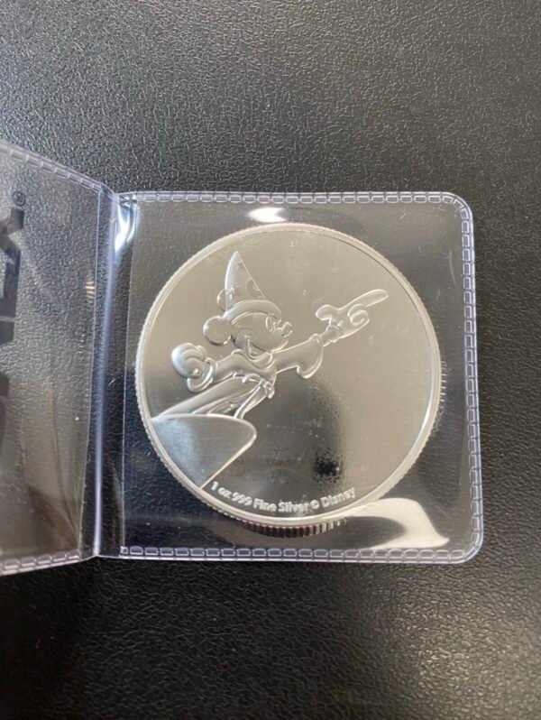$2 Dólares 2019 Niue Mickey Mouse Aprendiz de Brujo 1 Oz Plata Pura 999 Disney Fantasía - Image 2