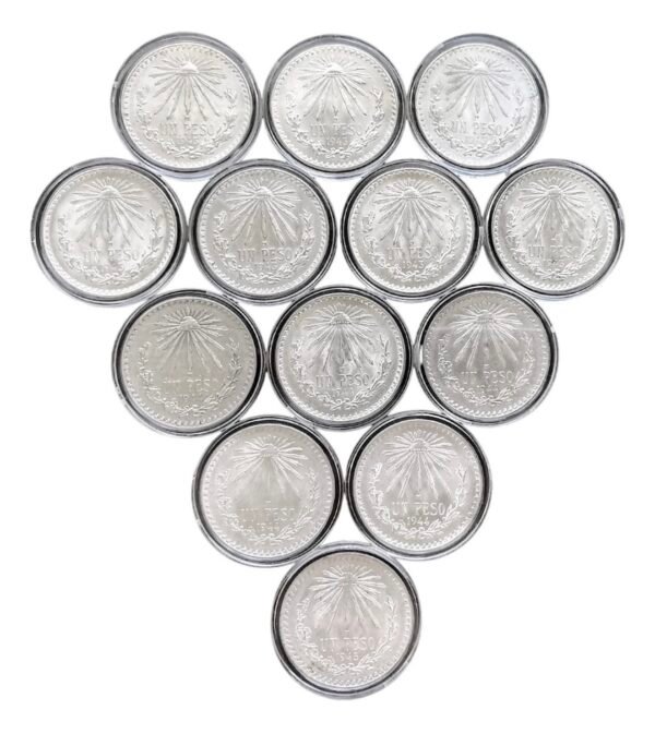 Lote De 13 Monedas Plata 0.720 Peso Resplandor Original