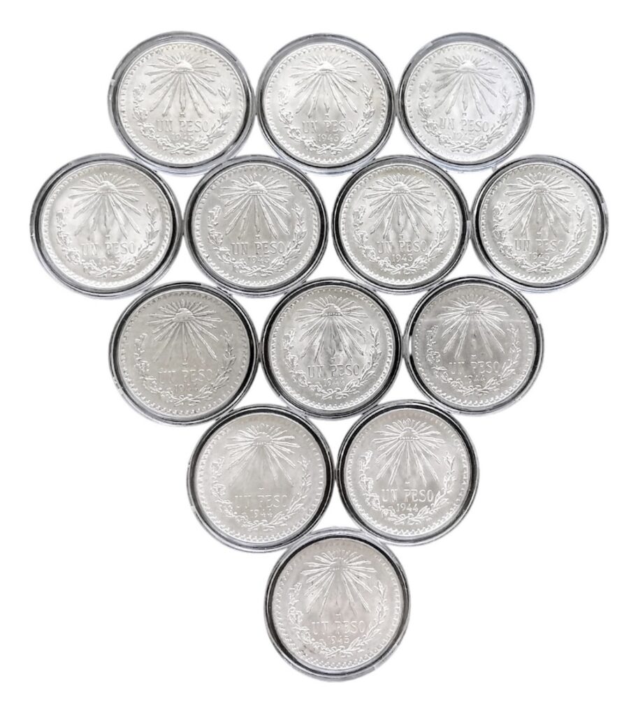 Inicio TodoPrecio.com 42 Lote De 13 Monedas Plata 0.720 Peso Resplandor Original