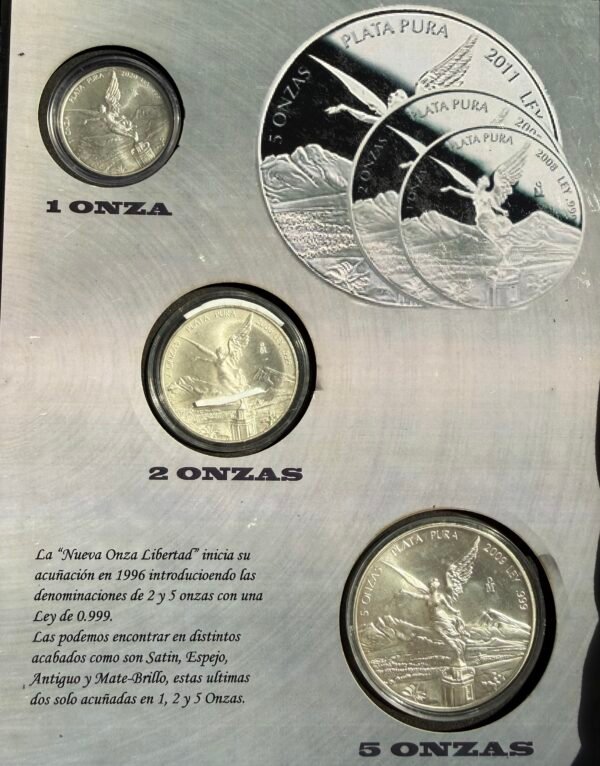 Colección Completa Onzas Libertad Plata México 1/20 a 5 oz