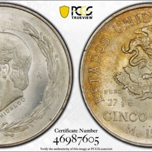 $5 Pesos 1954 Hidalgo Laurel PCGS MS66 🔝 Top Pop 🥇 1/30000