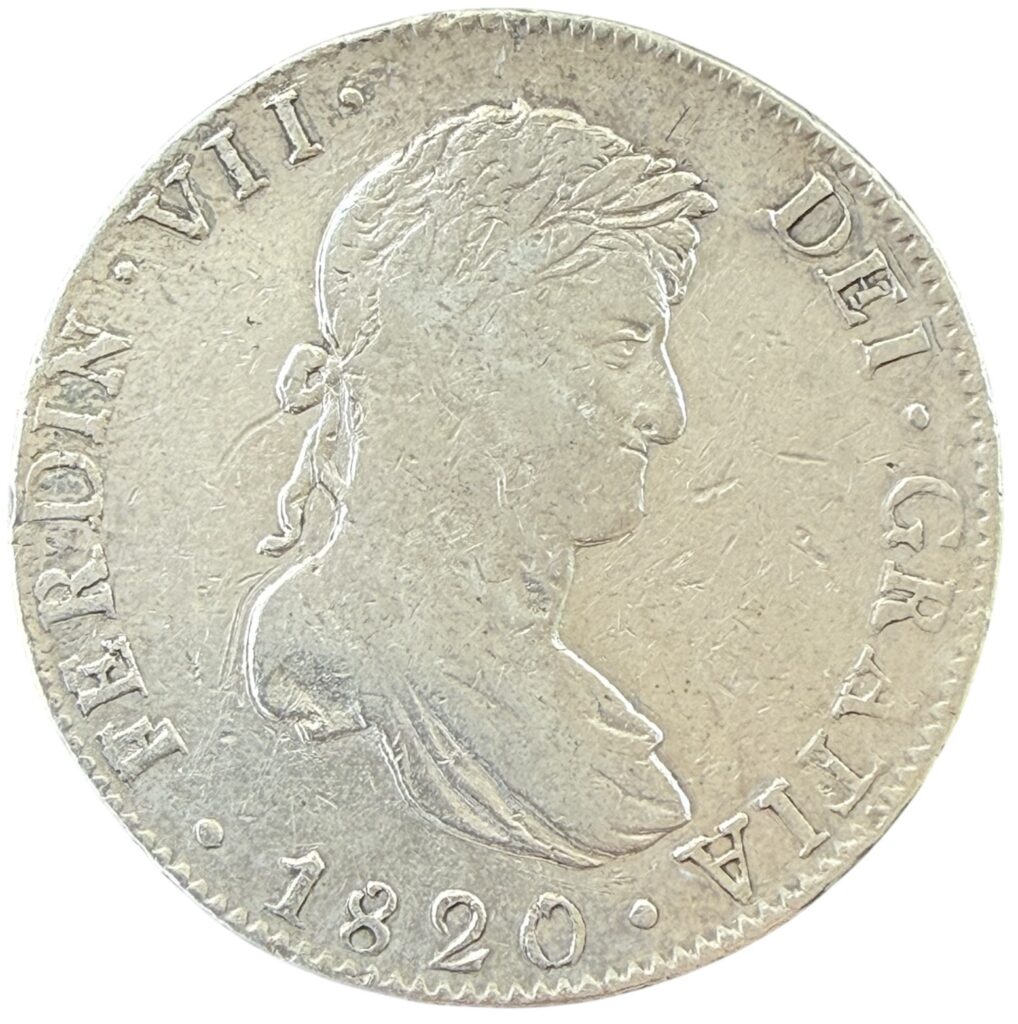 Ofertas 🔥 90 8 Reales Ferdin Vll 1820 JJ Mo. Plata .903