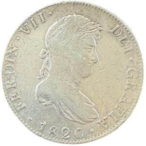 8 Reales Ferdin Vll 1820 JJ Mo. Plata .903
