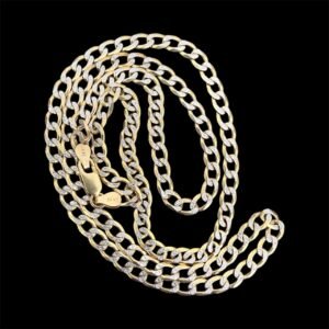 Cadena de Oro 14k Italiano Cubana Diamantada