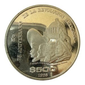Moneda 500 Pesos 1985 Plata .925 – 75 Aniversario Revolución