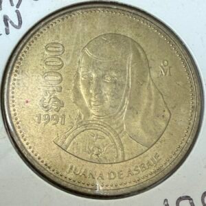 1000 Pesos Sor Juana Inés de la Cruz 1991 Mo.