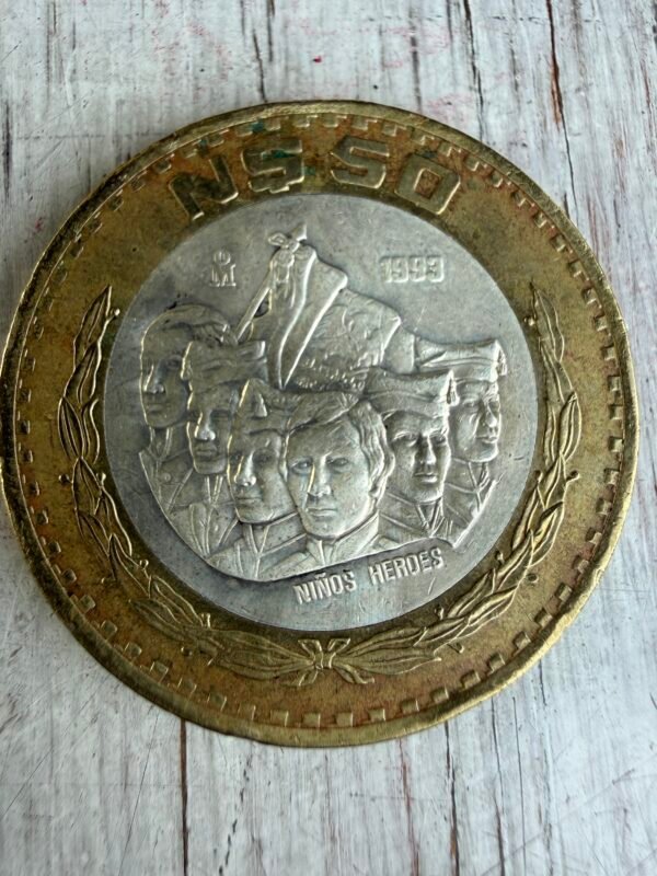 N$50 Pesos 1993 Niños Héroes Plata .925