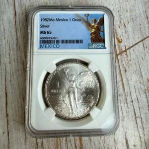 Oz Libertad 1982 NGC MS65 Plata Pura 999 México Mo.