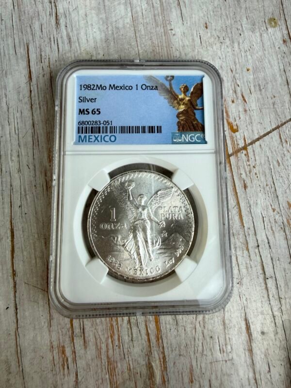 Oz Libertad 1982 NGC MS65 Plata Pura 999 México Mo.
