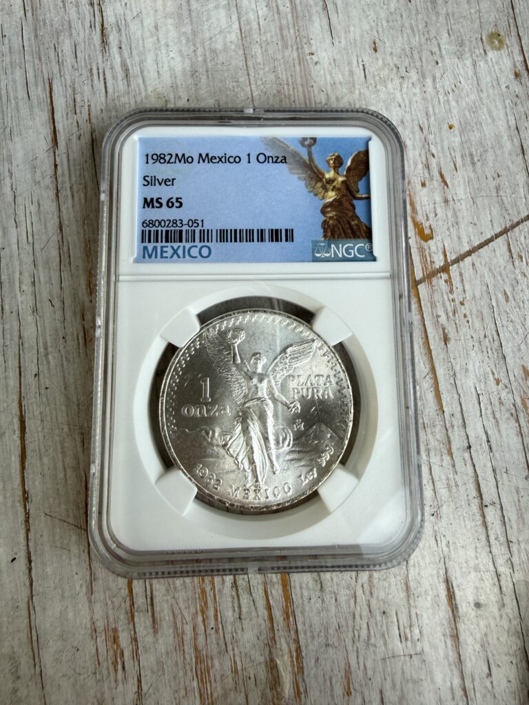 Inicio TodoPrecio.com 20 Oz Libertad 1982 NGC MS65 Plata Pura 999 México Mo.