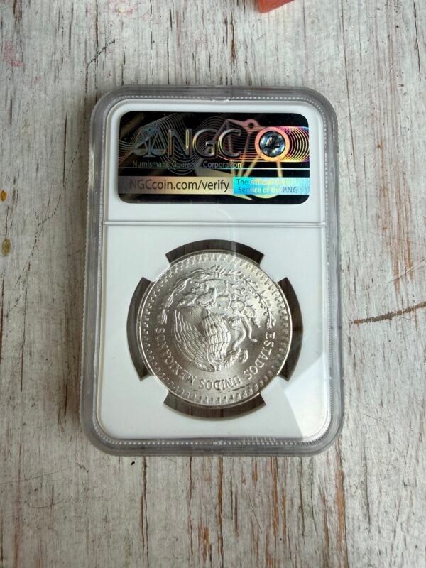 Oz Libertad 1982 NGC MS65 Plata Pura 999 México Mo. - Image 2