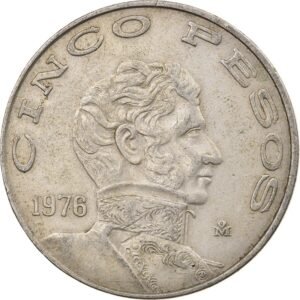5 Pesos 1976 Vicente Guerrero Mo. | Año Grande