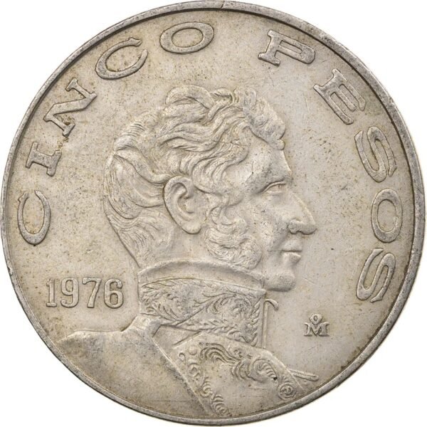 5 Pesos 1976 Vicente Guerrero Mo. | Año Grande