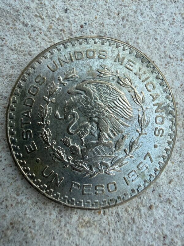 Peso Juárez Tepalcate 1957 Plata .100 | Fecha Clave - Image 2