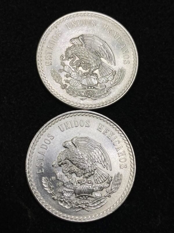 Colección Completa $5 Pesos Cuauhtémoc 1947 y 1948 Plata .900 - Image 2