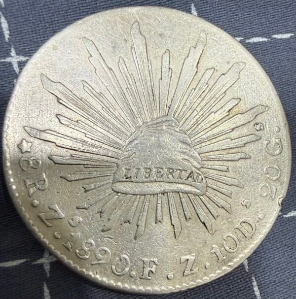 8 Reales Republicanos Zacatecas 1890 FZ