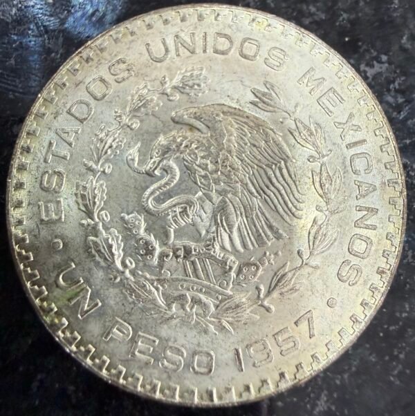 Peso Morelos Tepalcate Plata .100 1957 | Primer Año MBC