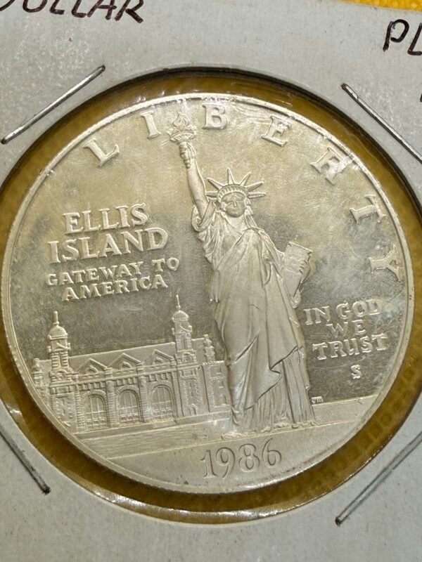 1 Dólar Onza de Plata .999 Proof 1986 Ellis Island | USA - Image 3