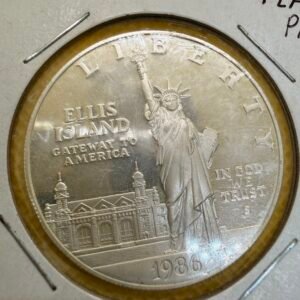 1 Dólar Onza de Plata .999 Proof 1986 Ellis Island | USA