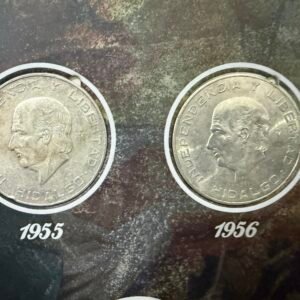 Colección Completa 10 Pesos Hidalgo Grande Plata 0.900 1955 y 1956