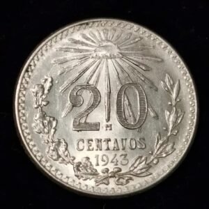20 Centavos Resplandor Plata Mo. 1920-1943