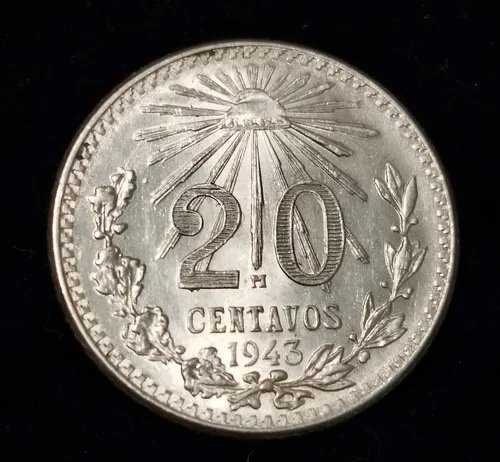 20 Centavos Resplandor Plata Mo. 1920-1943 1 20 Centavos Resplandor Plata Mo. 1920-1943