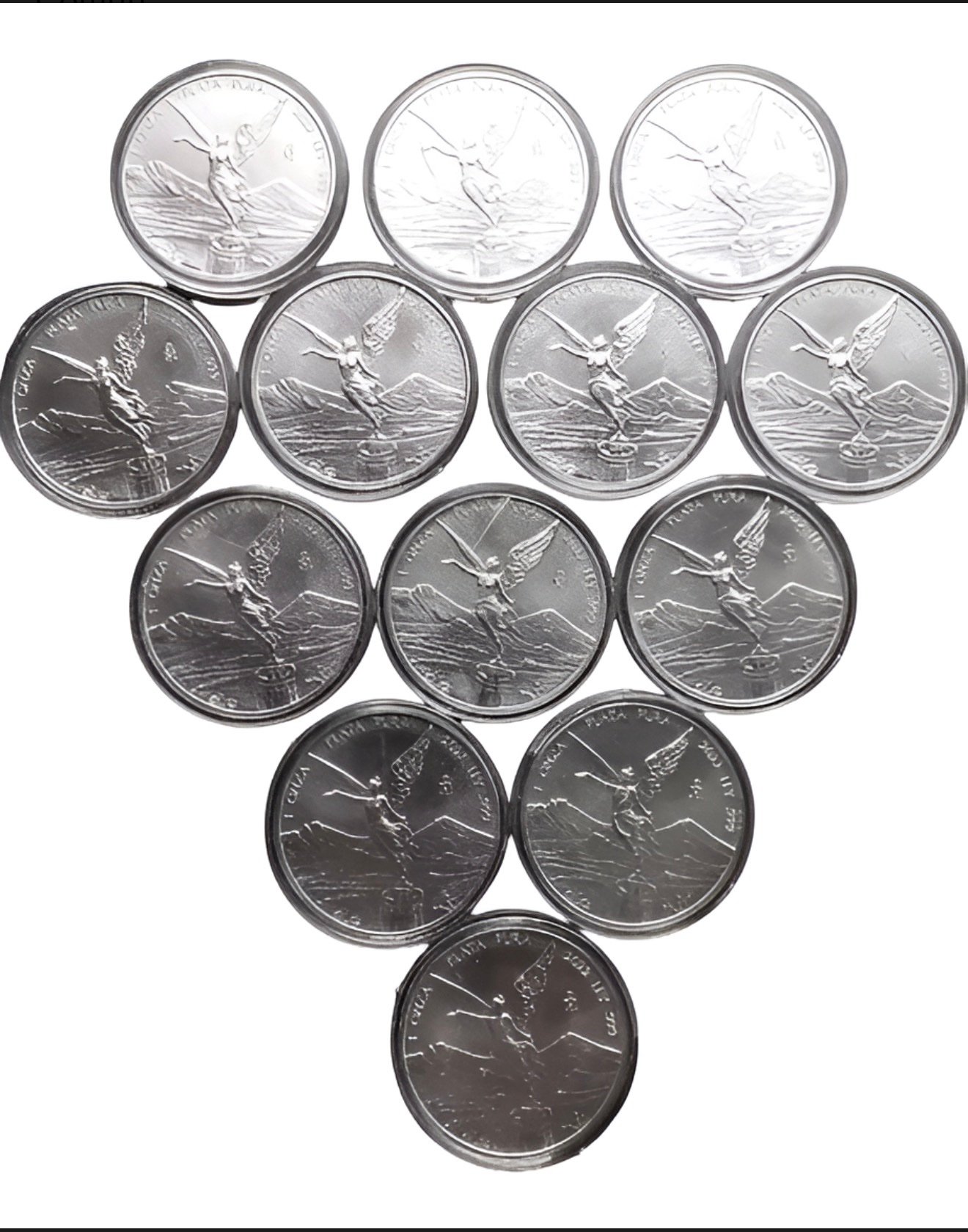 Lote De 13 Onzas Plata Pura Libertad En Capsula Fecha Comun 1 Lote De 13 Onzas Plata Pura Libertad En Capsula Fecha Comun