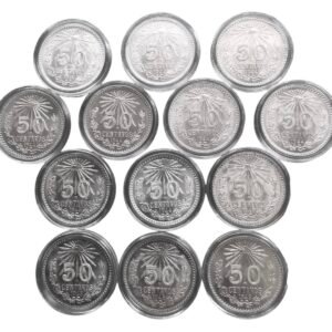 Lote 13 Monedas de 50 Centavos Resplandor Plata