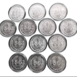 Lote 13 Monedas de 50 Centavos Resplandor Plata